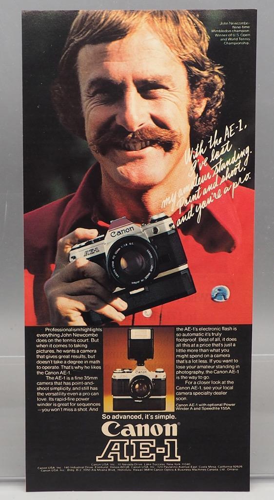 Vintage Magazine Ad Print Design Advertising Canon AE-1 Program Camera