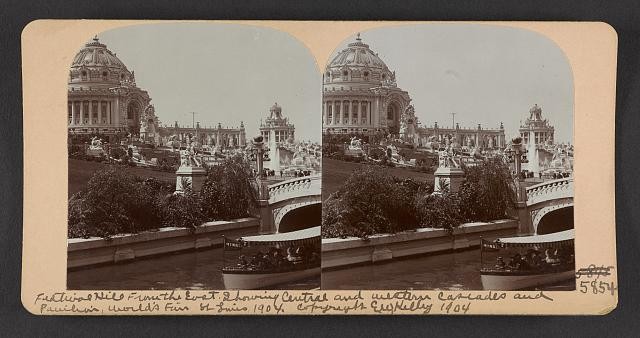Photo:St. Louis Missouri 1904 World\'s Fair Festival Hill Pavilion Cascades