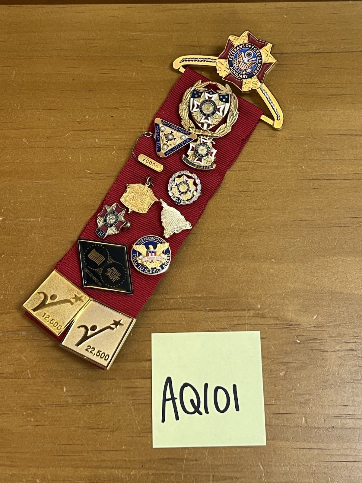 Vintage VFW Ladies Auxiliary 10K 1/5 Gold Pin Ribbon Lot Vintage VFW Ladies Auxiliary 10K 1/5 Gold Pin Ribbon Lot