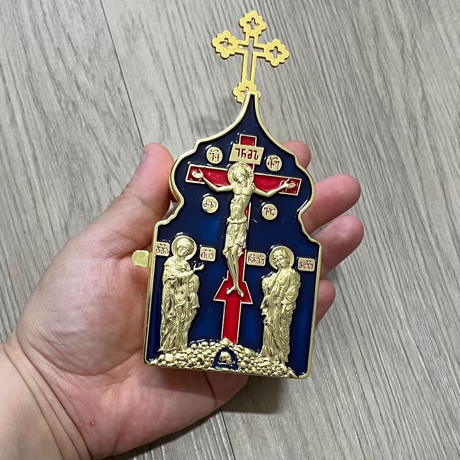 Greek Orthodox Byzantine Portable Communion Set Chalice Box Spoon Cup Russian