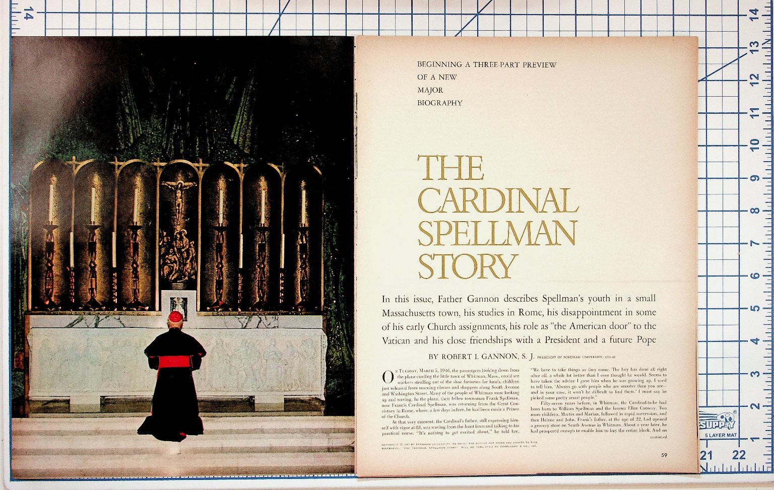Cardinal Spellman Story 1950s Magazine Article Catholic History Ephemera Cardinal Spellman Story 1950s Magazine Article Catholic History Ephemera