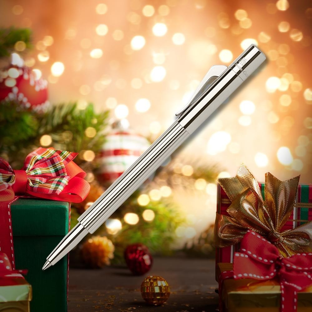 Graf Von Faber Castell Platinum Plated Pocket Ballpoint Pen Brand New In Box