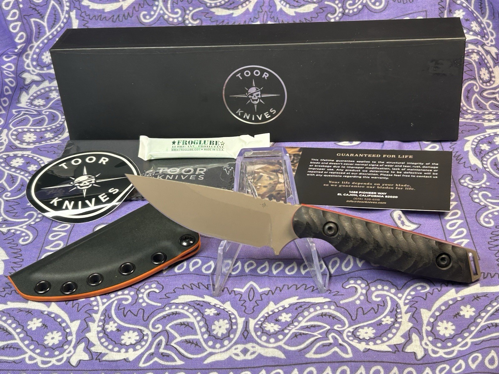 🔥Toor Field 3.0 Fixed Blade Spanish Moss Ebony Scales w/red G10 liners CPM3V 🔥Toor Field 3.0 Fixed Blade Spanish Moss Ebony Scales w/red G10 liners CPM3V
