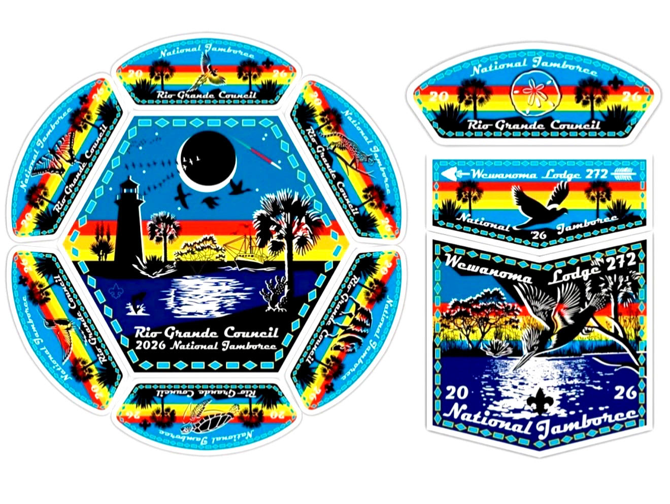 BOY SCOUT BSA RIO GRANDE COUNCIL OA 272 WEWANOMA 2026 JAMBOREE 10-PATCH 100 MADE