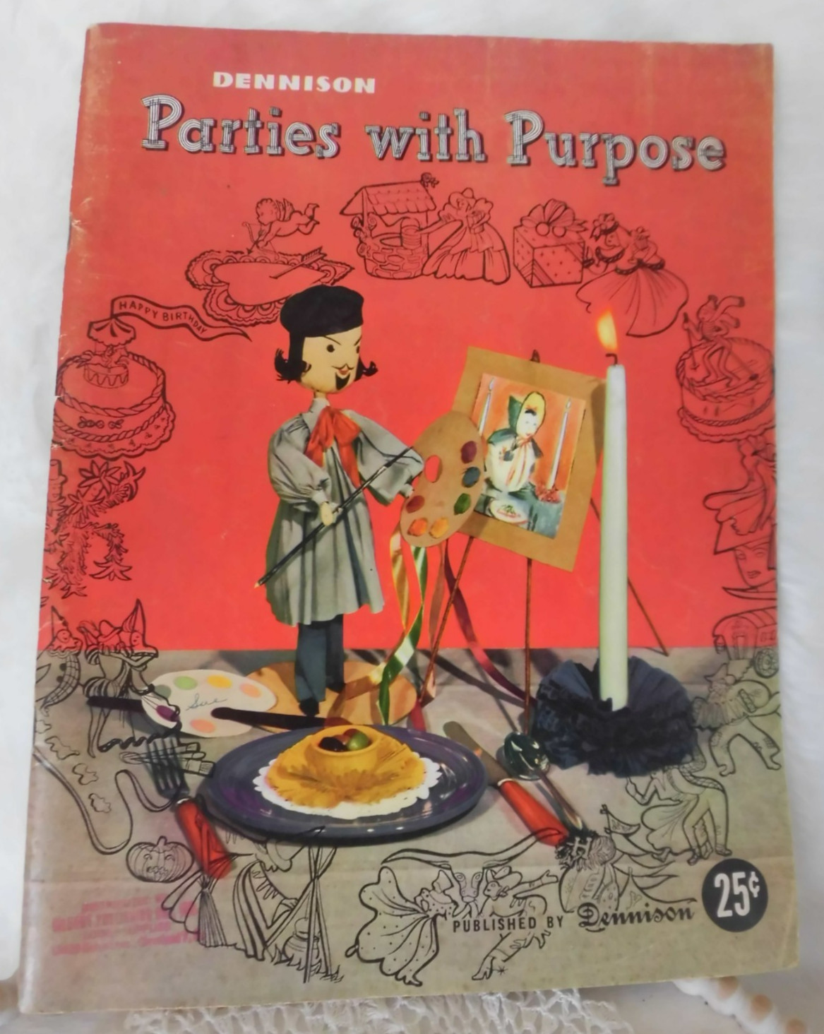 1949 PARTIES w/ PURPOSE vintage DENNISON crepe paper craft theme holiday ideas