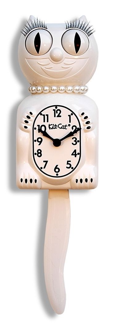 The Original Kit Cat Klock - White Lady Kit-Cat Clock Kitty BRAND NEW