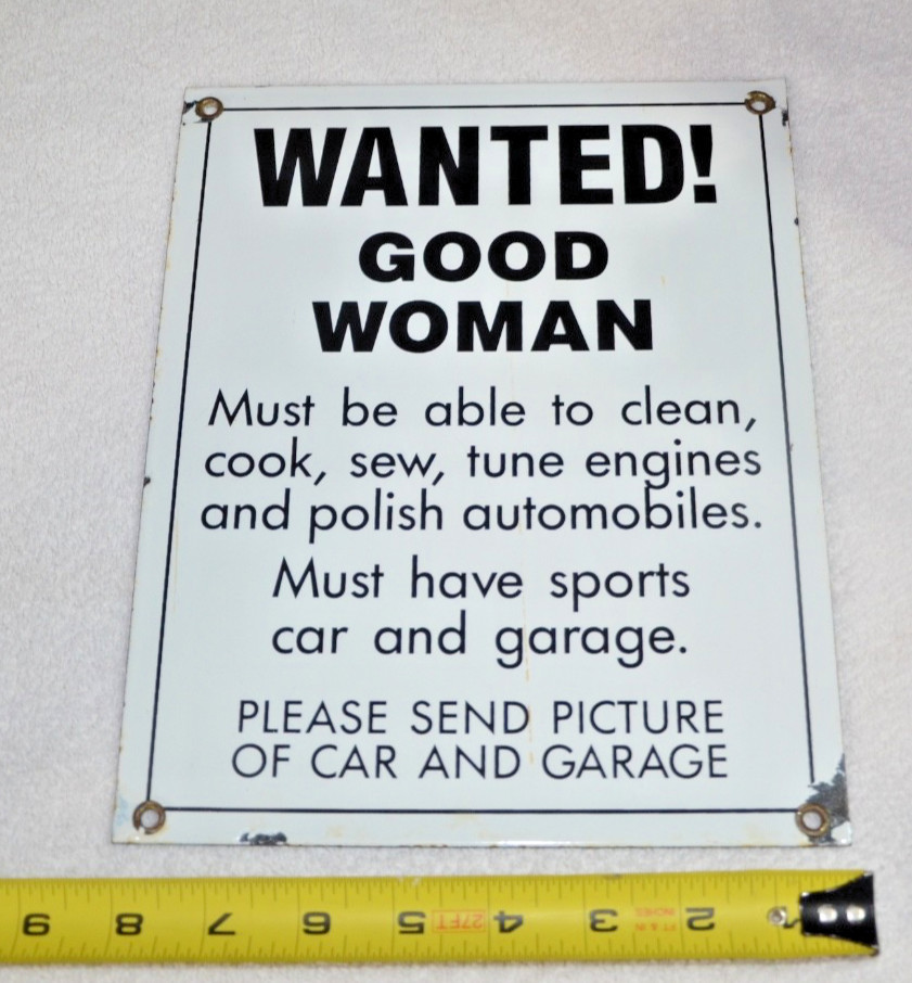 Vintage - Good Woman Wanted - porcelain on steel - 8”x10” Vintage - Good Woman Wanted - porcelain on steel - 8”x10”