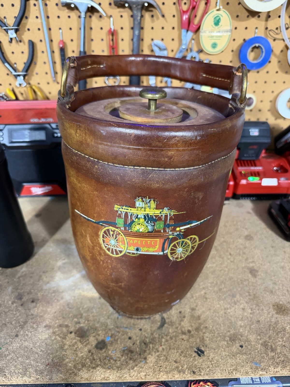 Cairns and Brother leather ice bucket Cairns and Brother leather ice bucket