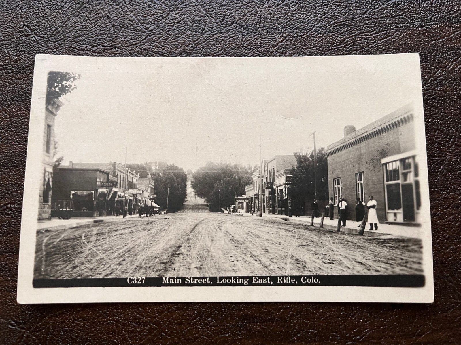 RPPC Rifle Colorado Street Scene Main Street Business District early 1900s