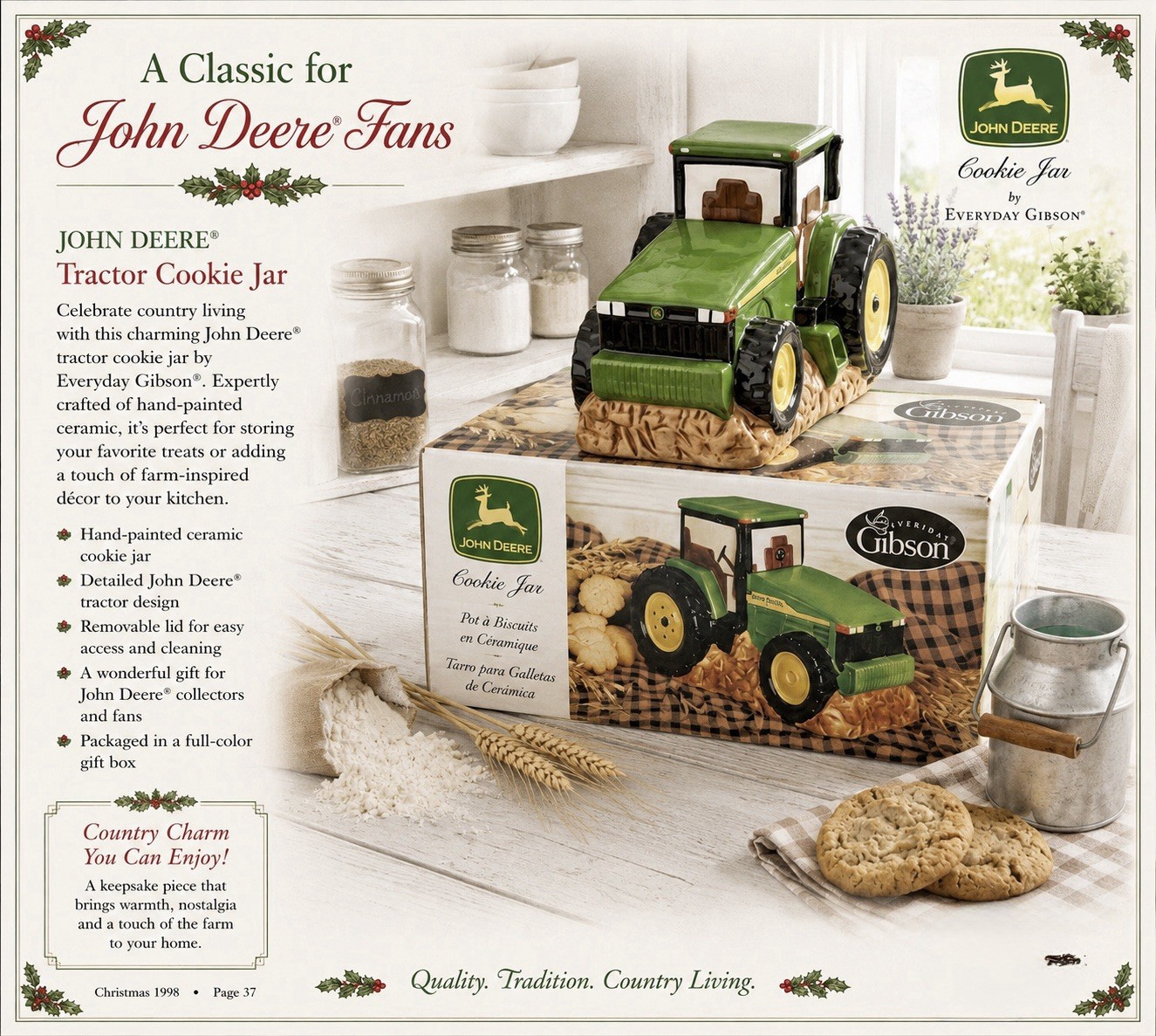John Deere Tractor Cookie Jar New Gibson 2000 2 Pc Ceramic 33273.02 11 x 7 Cab John Deere Tractor Cookie Jar New Gibson 2000 2 Pc Ceramic 33273.02 11 x 7 Cab