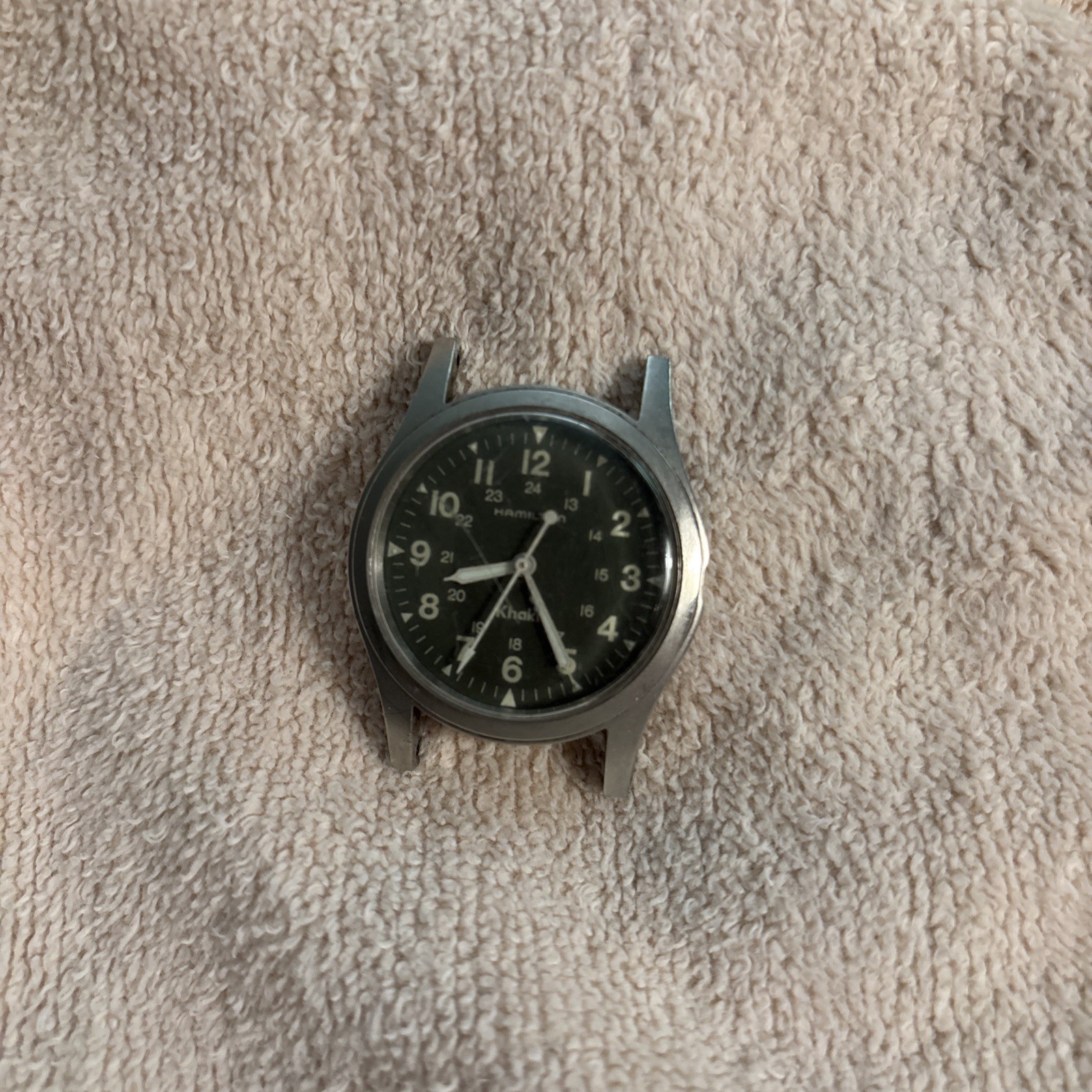 Hamilton 9415A Manual Mechanical Watch Black Dial. Khaki 
