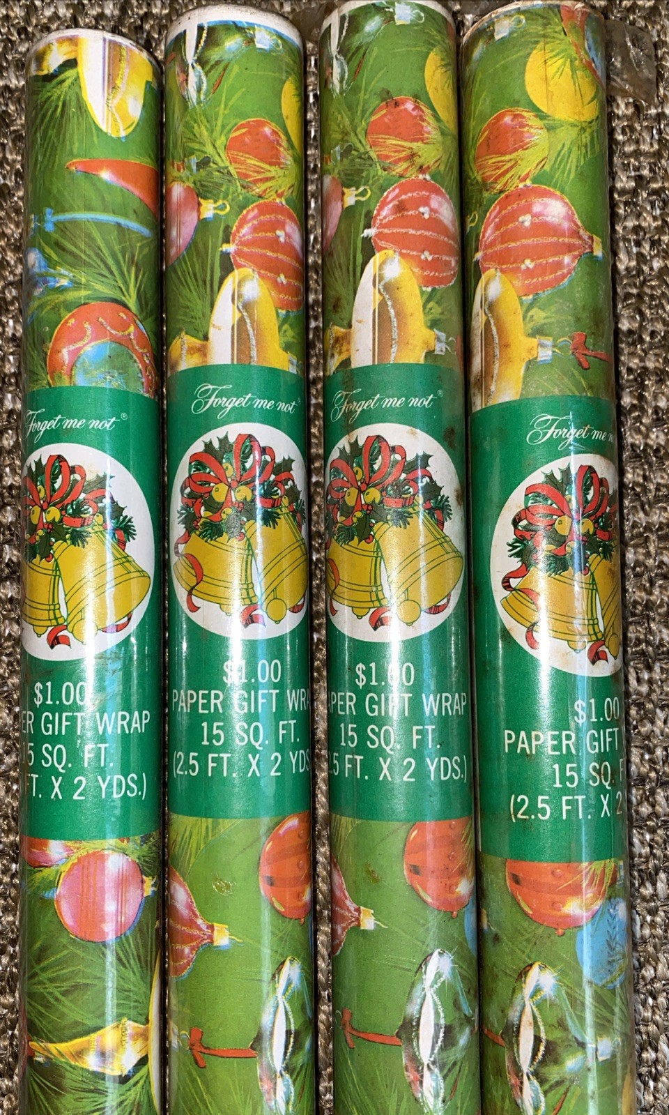 Vintage 1977 Christmas Wrapping Paper Gift Wrap AMERICAN GREETINGS 4 Rolls