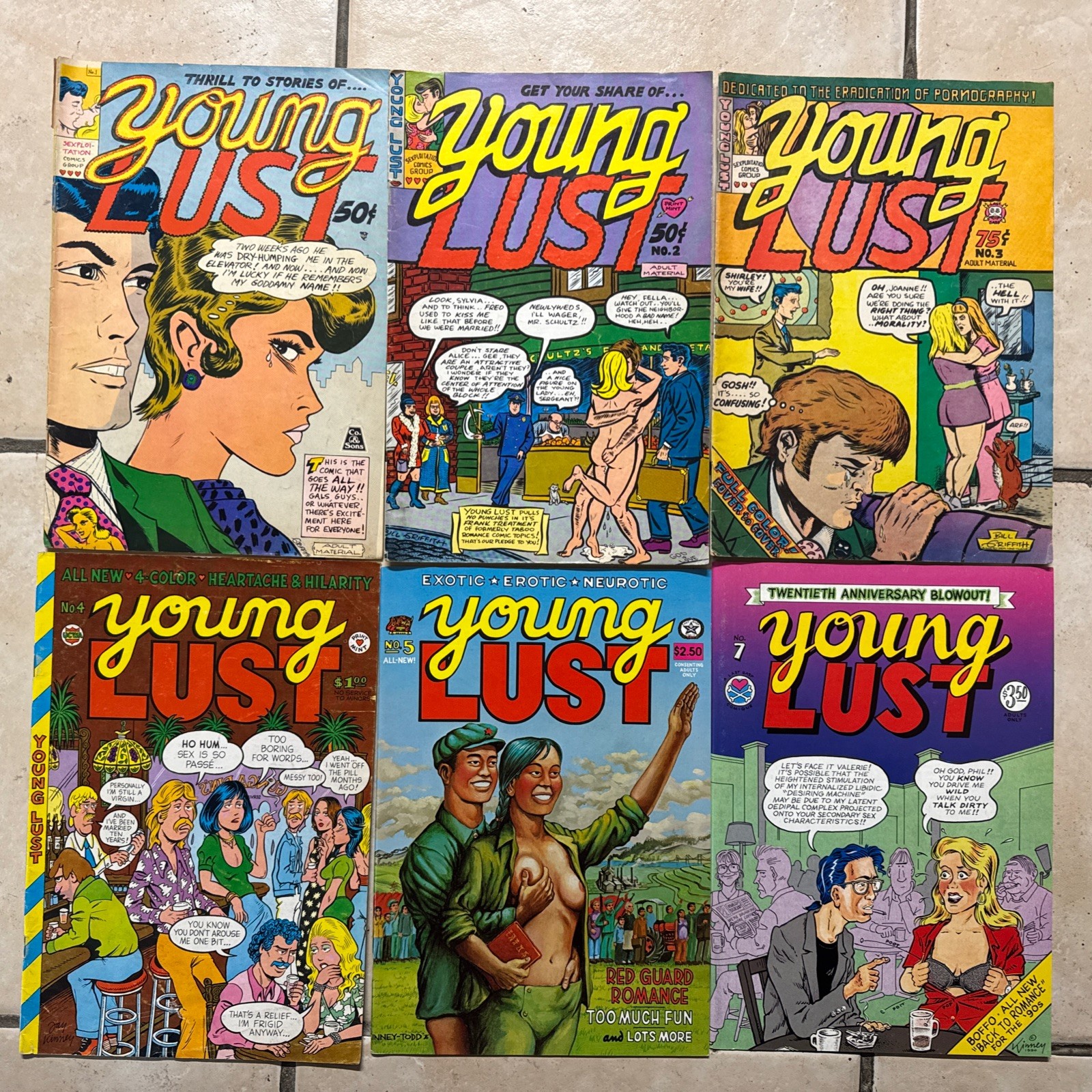 Young Lust #1 #2 #3 & #4 #5 & #7 - 1970 The Company & Sons Comics