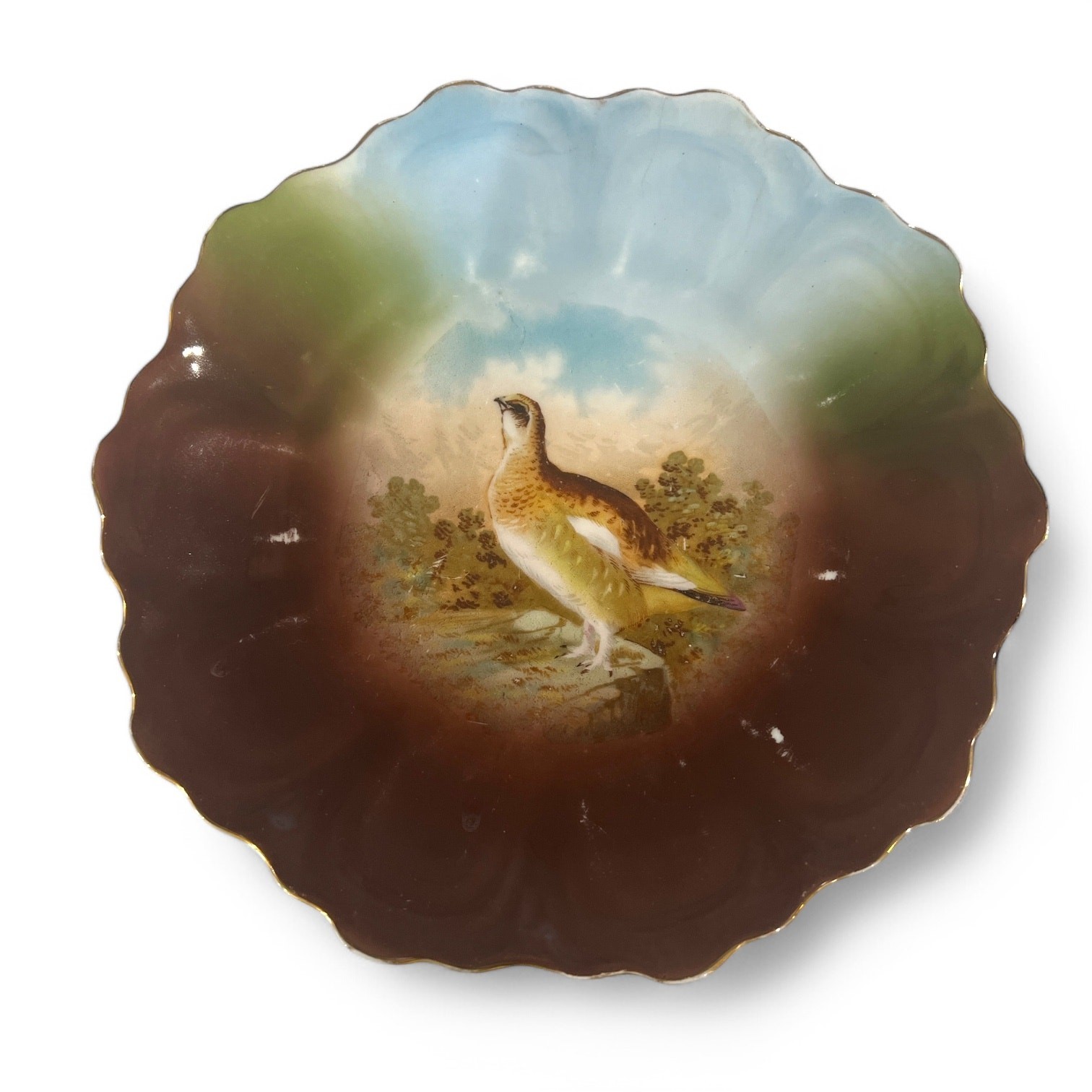Antique ZS & Co Bavaria Hand Painted Quail 8.75\