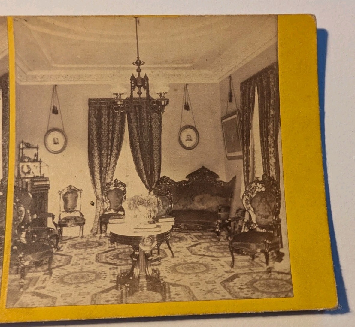 Barnet, Vermont - View Inside Home of J. H. Clement - Aldrich Stereoview A Barnet, Vermont - View Inside Home of J. H. Clement - Aldrich Stereoview A