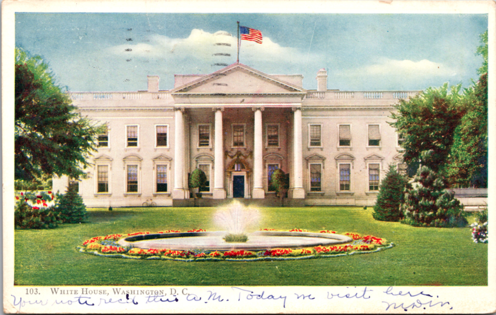 White House Washington D. C. Vintage Postcard