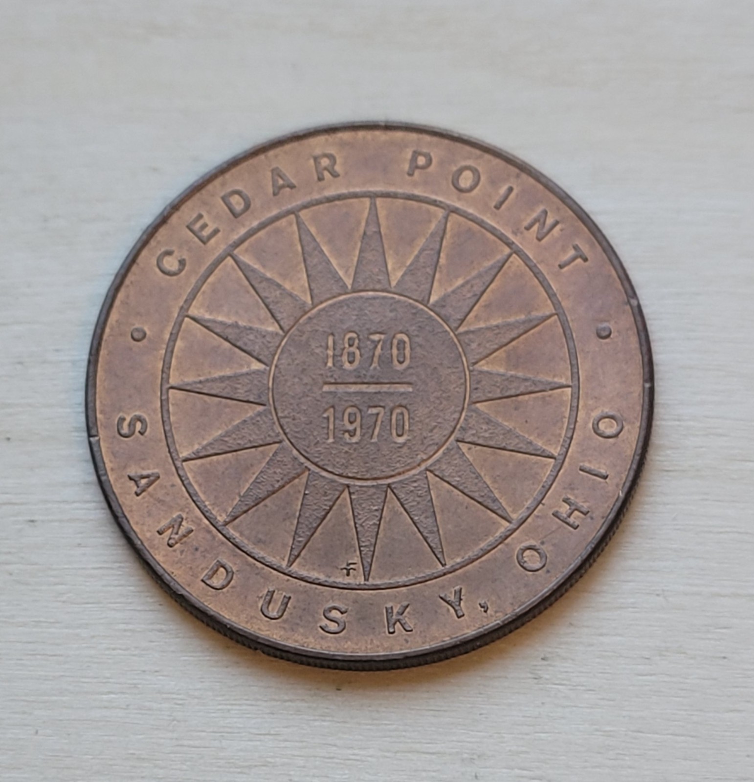 Original Cedar Point 100th Anniversary Souvenir Token 1870-1970 Sandusky Ohio