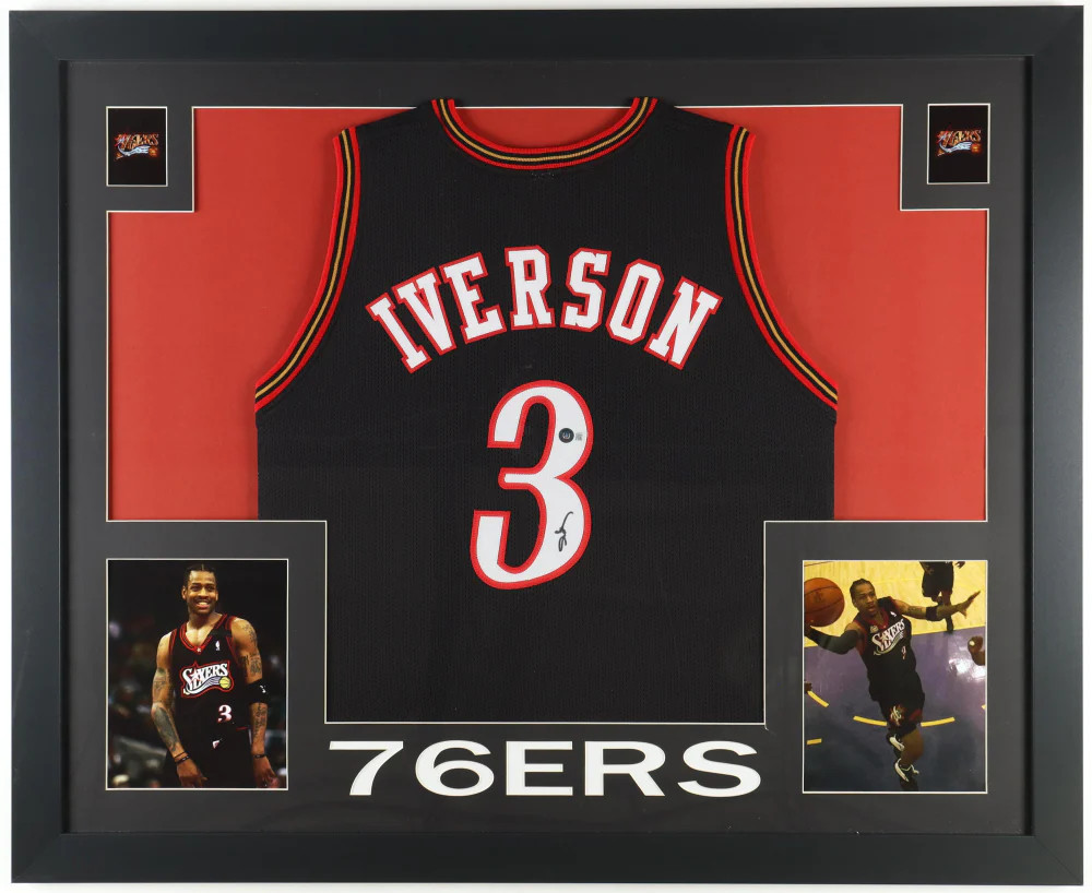 Allen Iverson Signed Custom Framed Jersey Display (Beckett) - Philadelphia 76ers Allen Iverson Signed Custom Framed Jersey Display (Beckett) - Philadelphia 76ers