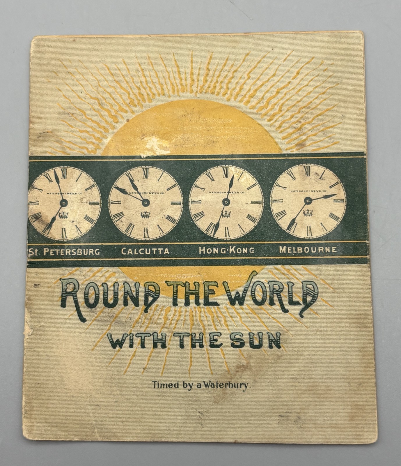 Victorian 1887 Advertising Waterbury Watch Round the World With The Sun Booklet Victorian 1887 Advertising Waterbury Watch Round the World With The Sun Booklet