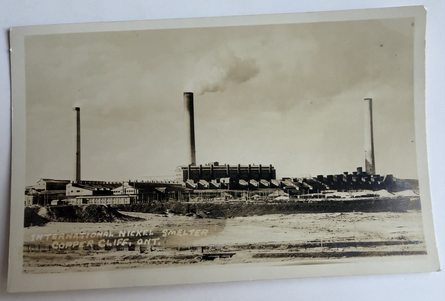 c1940 RPPC International Nickel Smelter Copper Cliff Ontario Canada Mining PC
