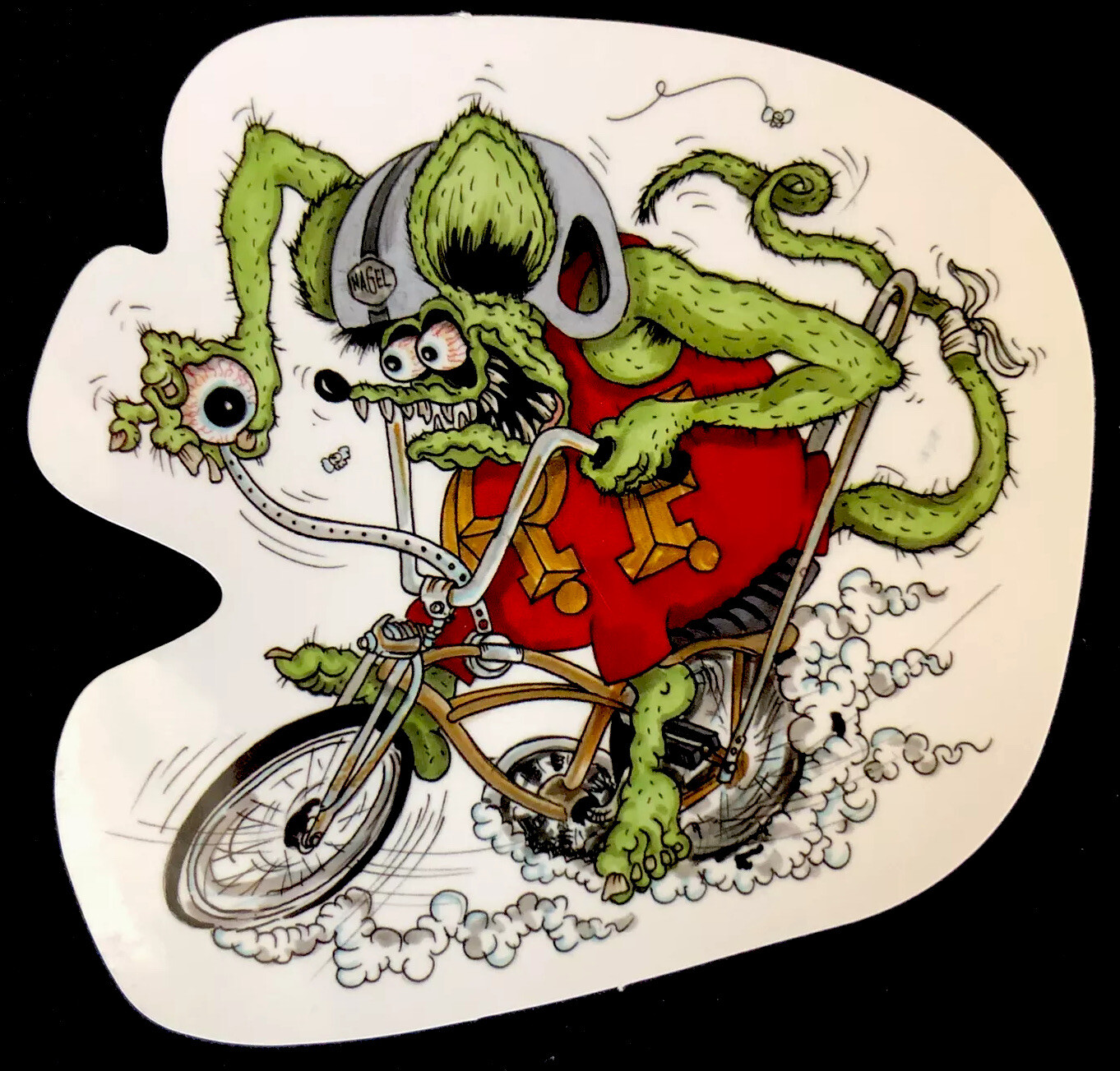 RAT FINK STICKER “OLD LOOKING SCHWINN BIKE” 3 1/2 X 3 1/4 GLOSSY VERY ORIGINAL RAT FINK STICKER “OLD LOOKING SCHWINN BIKE” 3 1/2 X 3 1/4 GLOSSY VERY ORIGINAL