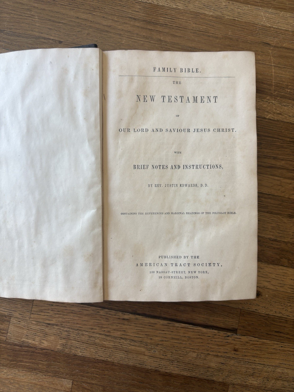 Vintage 1850s Family Testament And Psalms With Notes American Tract Society USA Vintage 1850s Family Testament And Psalms With Notes American Tract Society USA