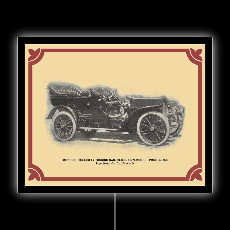 1907 Pope Toledo XY Auto of Toledo, OhiO NEW LED Hanging Lighted Sign: 18x23 1907 Pope Toledo XY Auto of Toledo, OhiO NEW LED Hanging Lighted Sign: 18x23