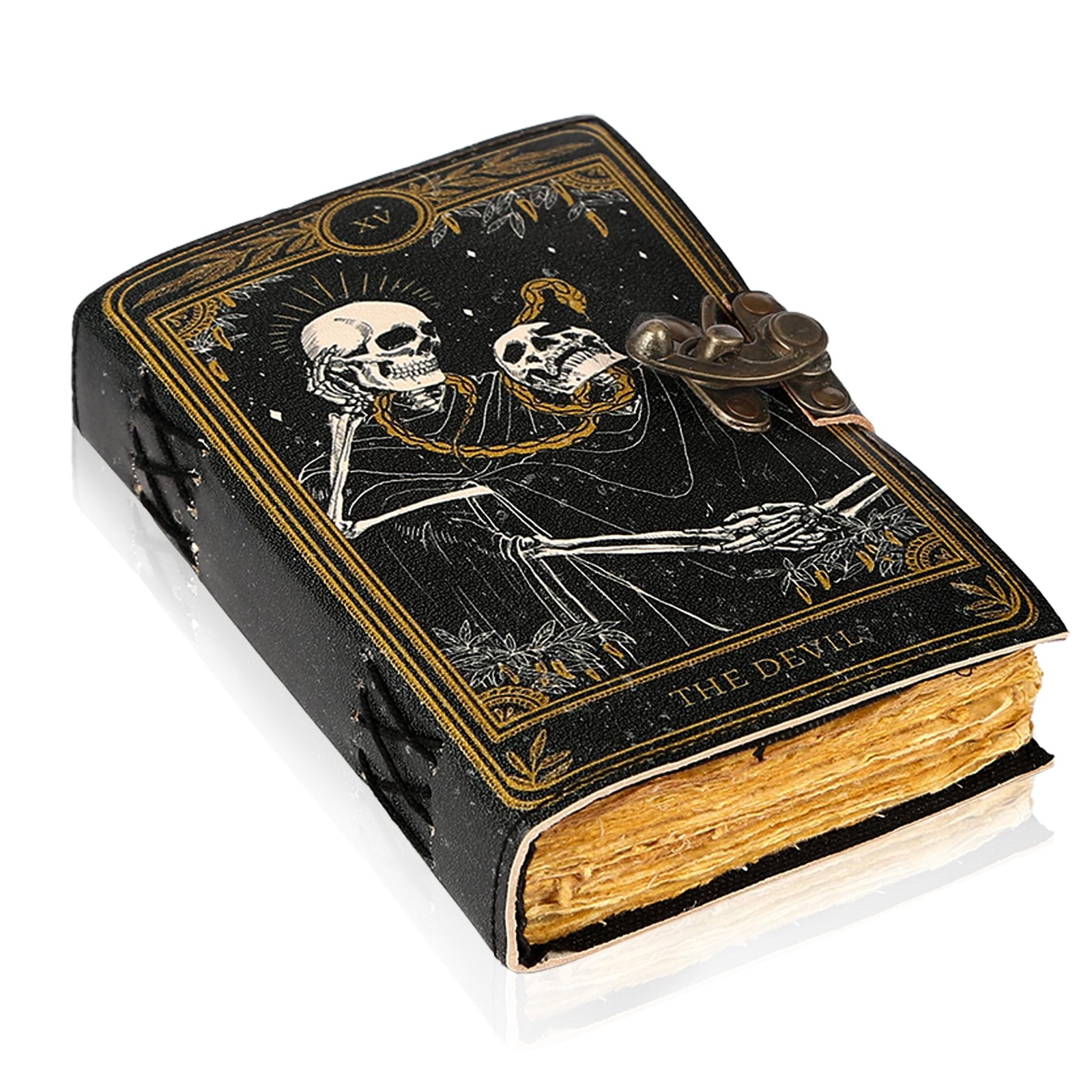 TUZECH Book of Spells Leather Bound Journal Deckle Edge Paper Grimoire Printed TUZECH Book of Spells Leather Bound Journal Deckle Edge Paper Grimoire Printed