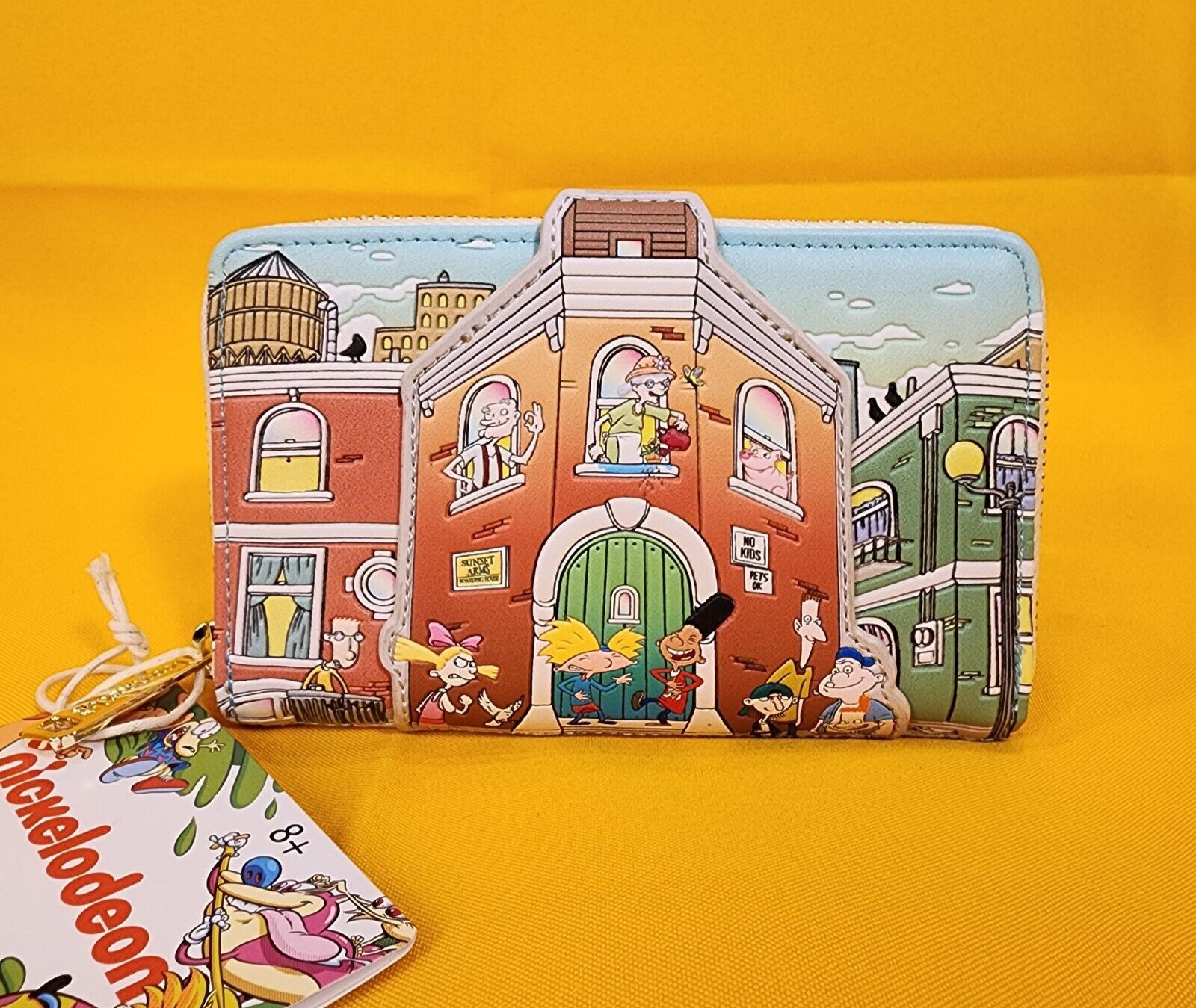 Loungefly Nickelodeon Hey Arnold Sunset Arms Boarding House Zip Around Wallet