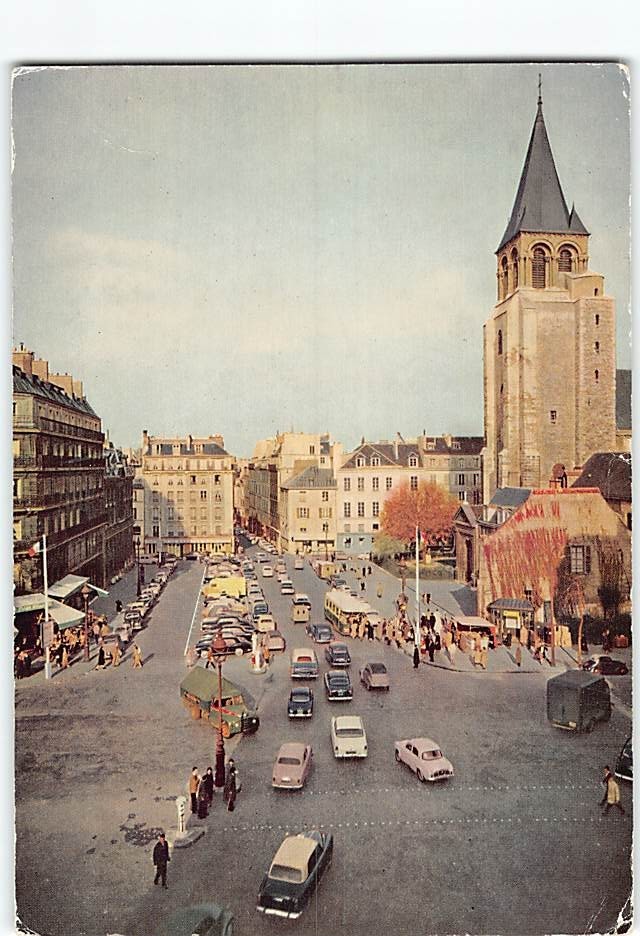 Postcard Place Saint-Germain-des-Prés in Paris France