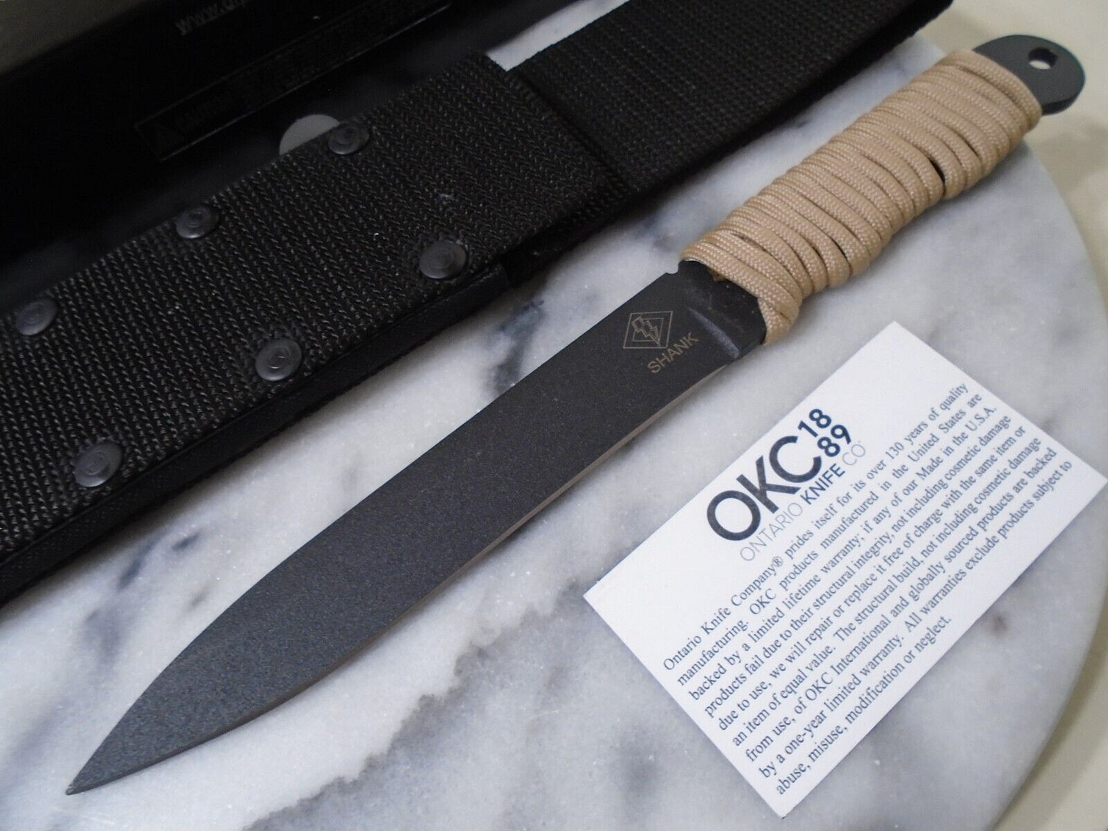 Ontario OKC Ranger Shank Fixed Blade Knife Full Tang 1095 CS Dagger USA 10.50 Ontario OKC Ranger Shank Fixed Blade Knife Full Tang 1095 CS Dagger USA 10.50