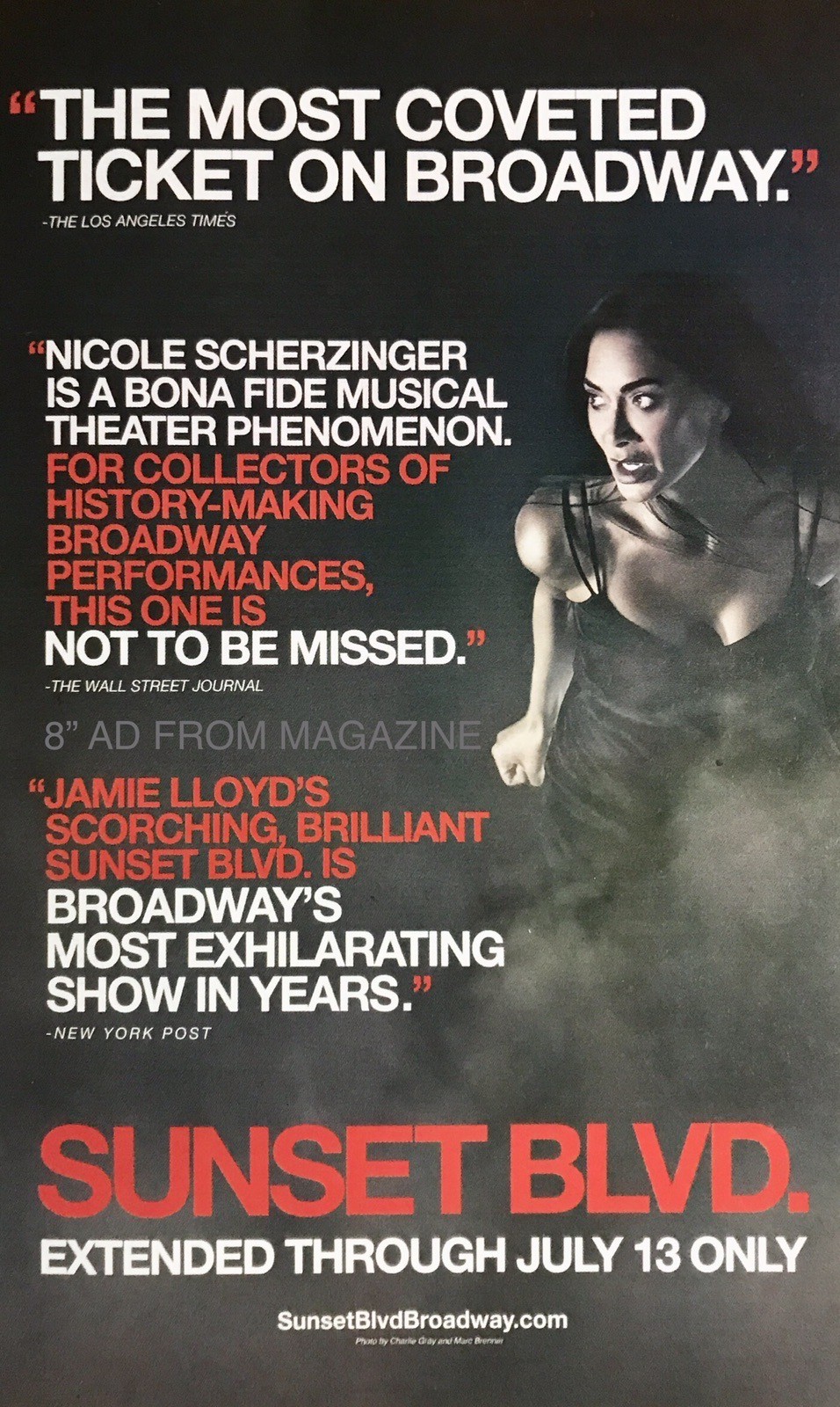 8” Broadway AD Sunset Boulevard Musical Theater Nicole Scherzinger AD 8” Broadway AD Sunset Boulevard Musical Theater Nicole Scherzinger AD