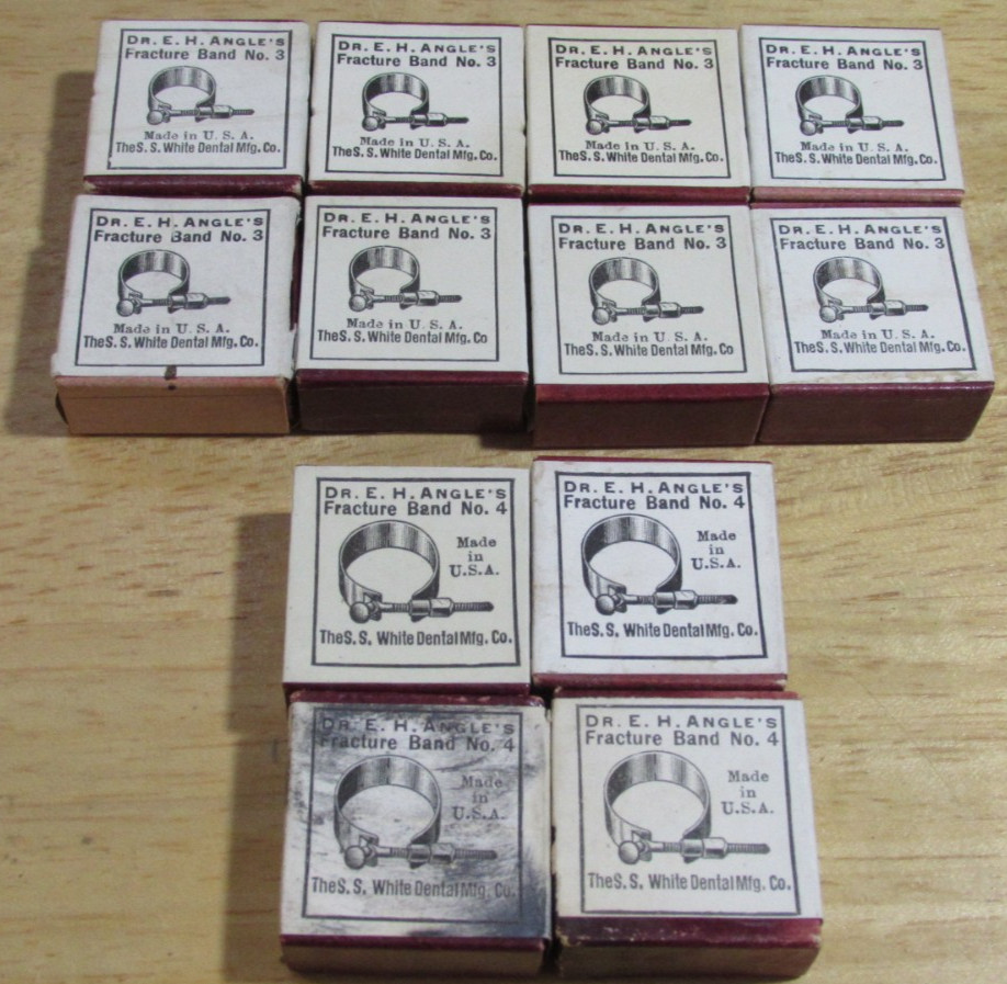 Vintage NOS Dr. E. H. Angle Fracture Bands S.S. White Dental Mfg. Co.  12 Lot