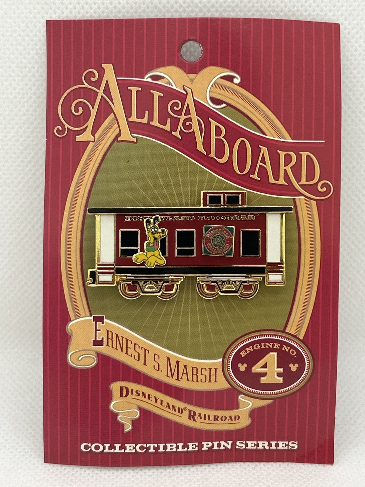 Disneyland Railroad All Aboard Pluto Pin Limited Edition 1959 NOC Disneyland Railroad All Aboard Pluto Pin Limited Edition 1959 NOC