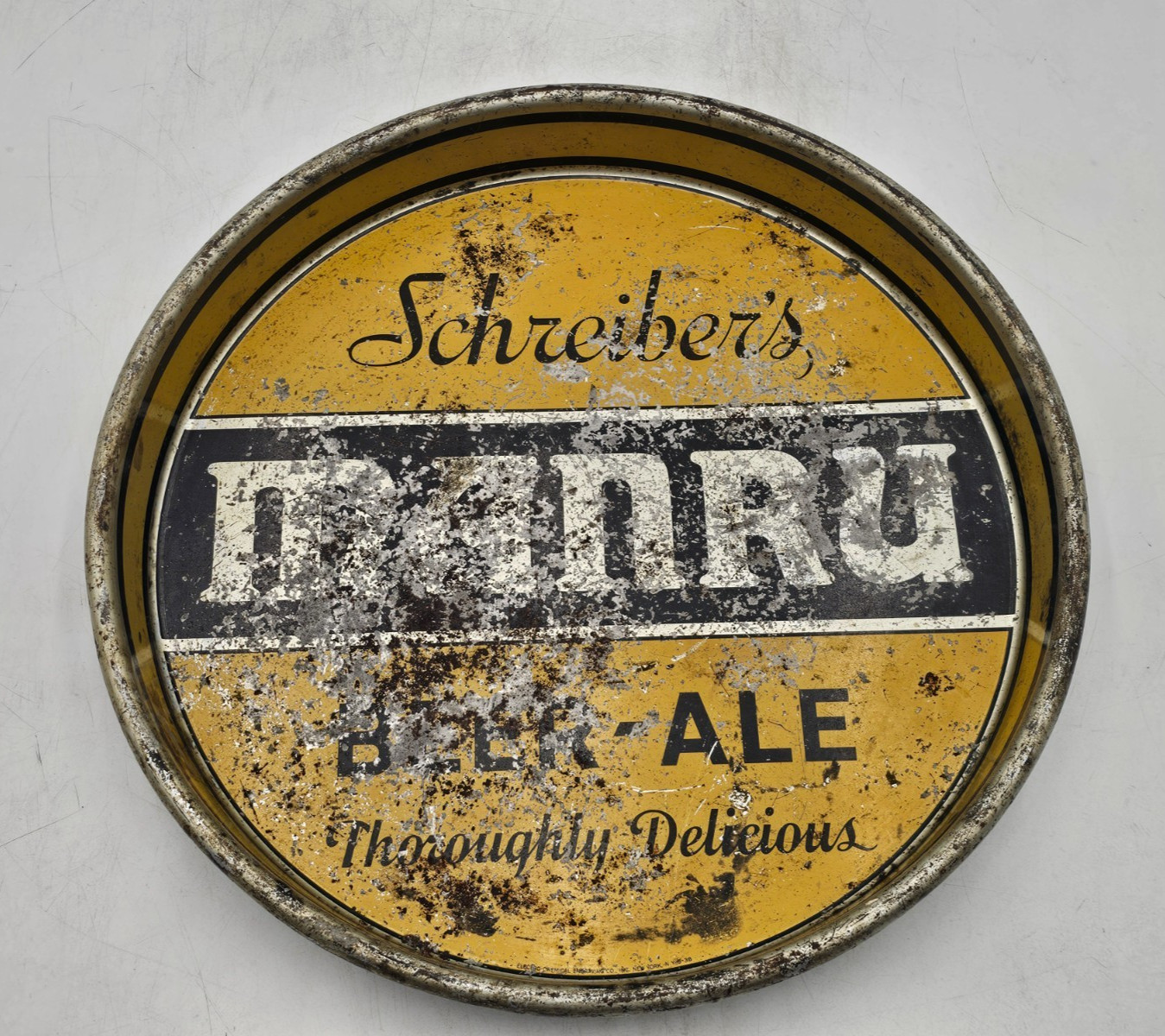 Schreiber Brewery Manru Beer Tray Antique 30s Rare Vtg Buffalo NY Lager 13” Schreiber Brewery Manru Beer Tray Antique 30s Rare Vtg Buffalo NY Lager 13”