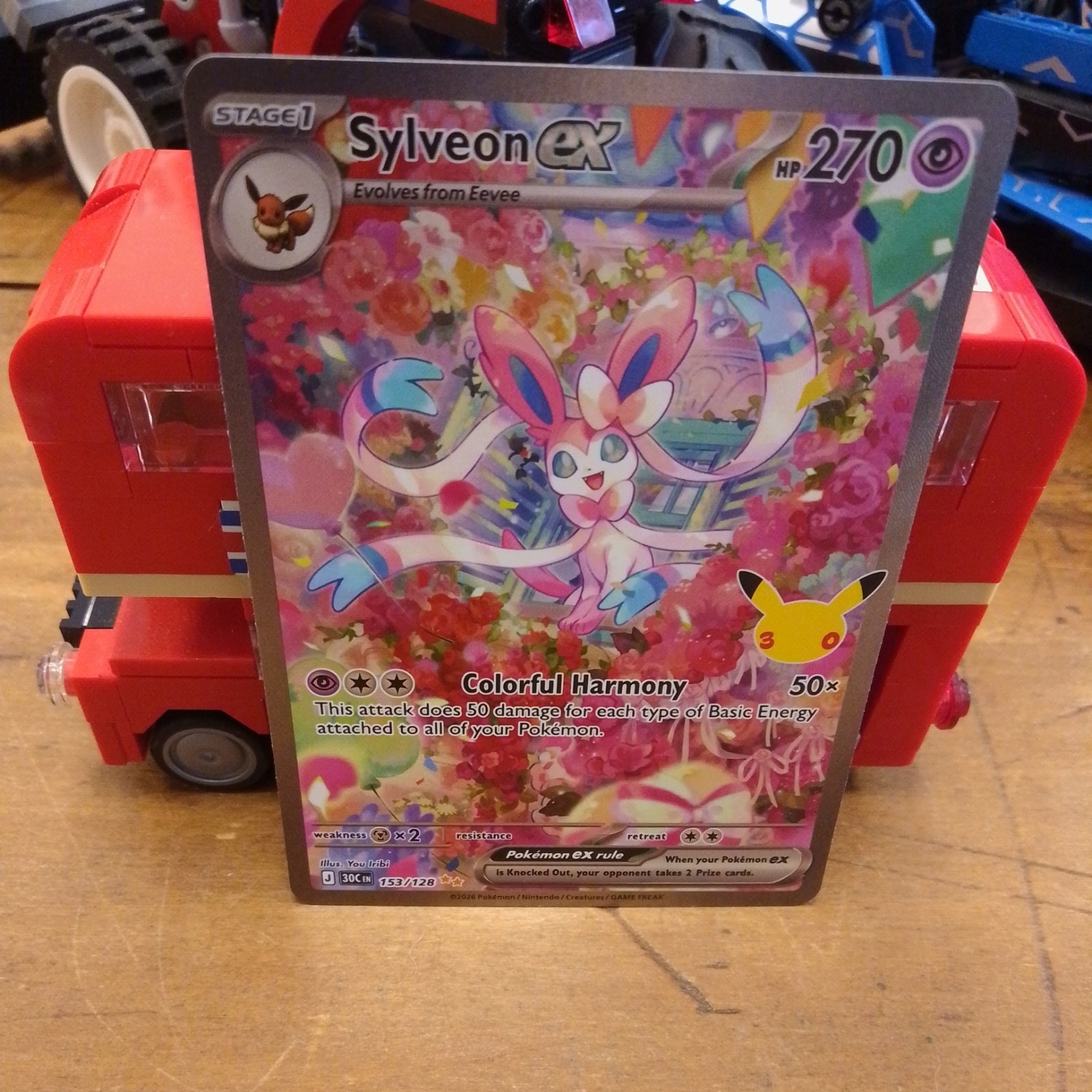 Sylveon Ex 153/128 30th Anniversary Pokemon Card Mint Condition Sylveon Ex 153/128 30th Anniversary Pokemon Card Mint Condition