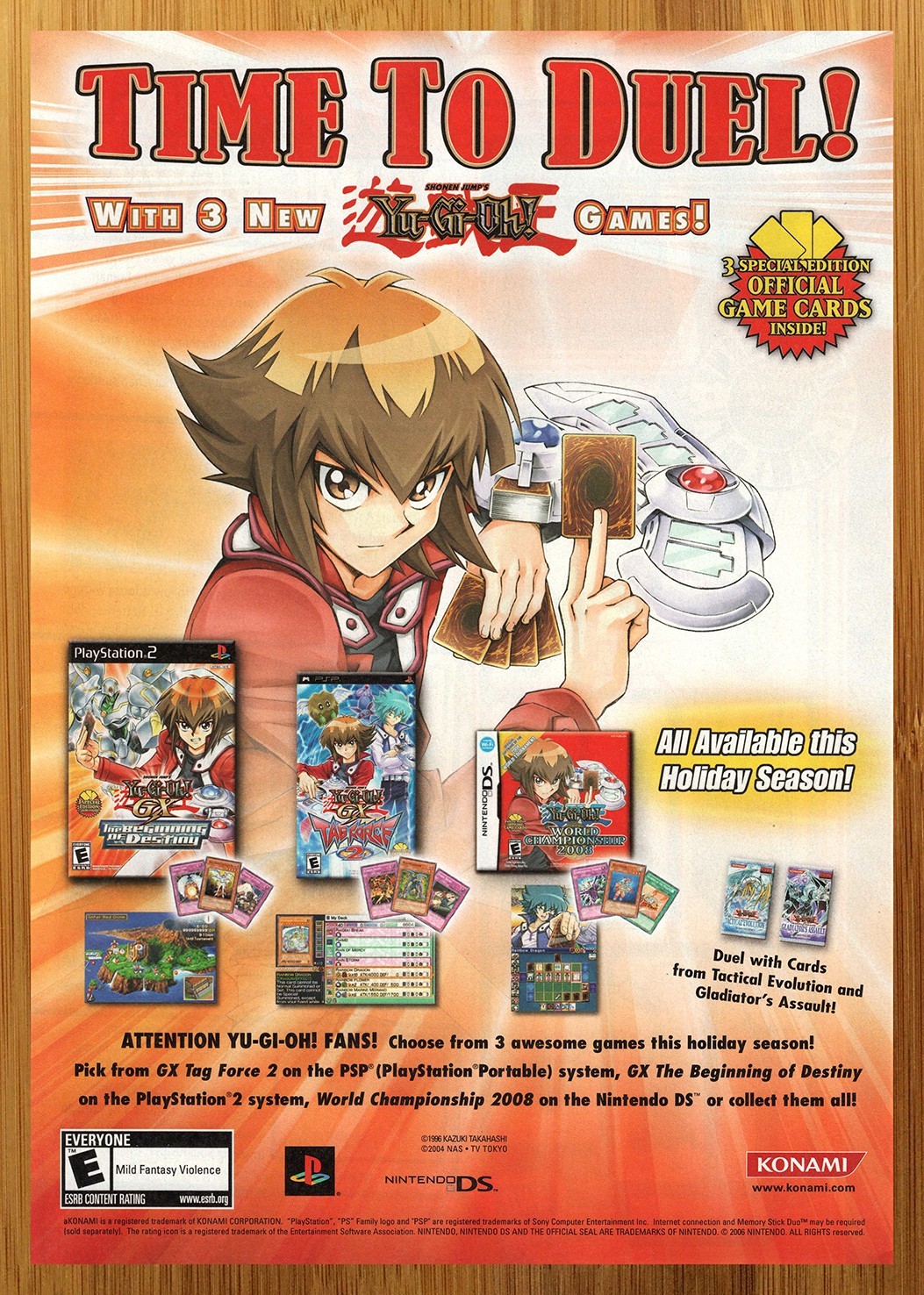 2007 Yu-Gi-Oh GX Video Games PS2 PSP DS Print Ad/Poster Destiny Tag Force 2 Art