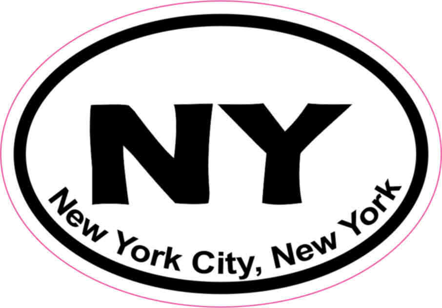 3X2 Oval New York City, New York Sticker Vinyl Cities Vehicle Bumper Stickers