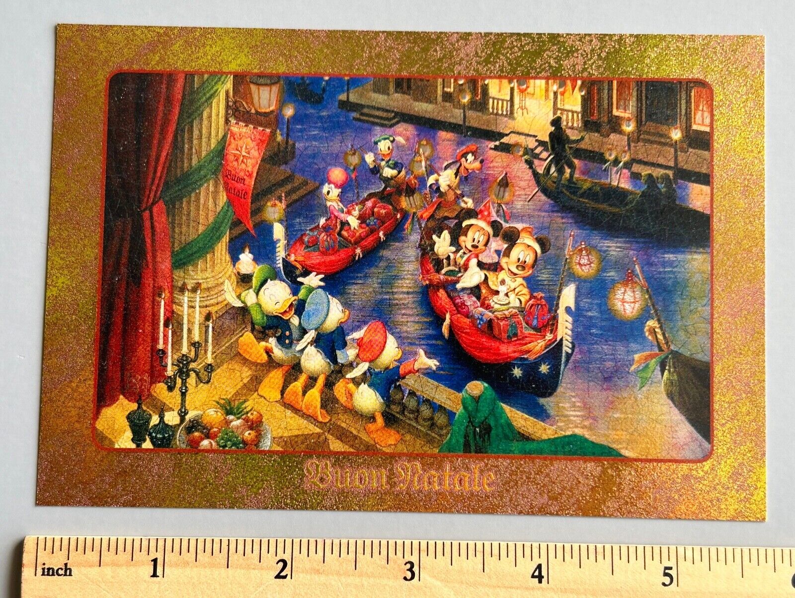 FS: Rare DisneySea Tokyo Foil Postcard Unposted Buon Natale Mickey VTG 2000s