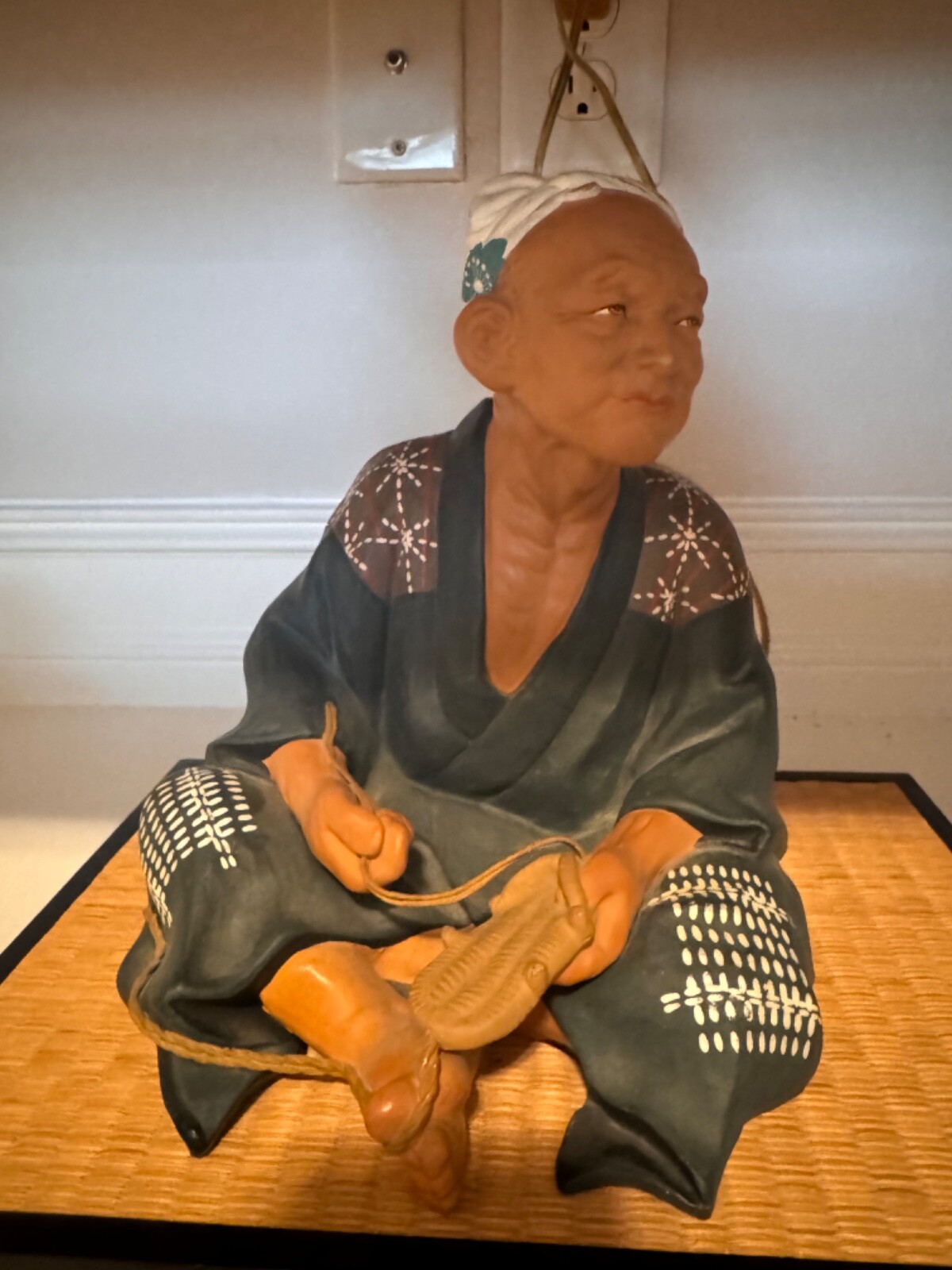 Vintage Hakata Urasaki Mimasu Japanese Clay Doll Statues Mid Century 1950s Vtg