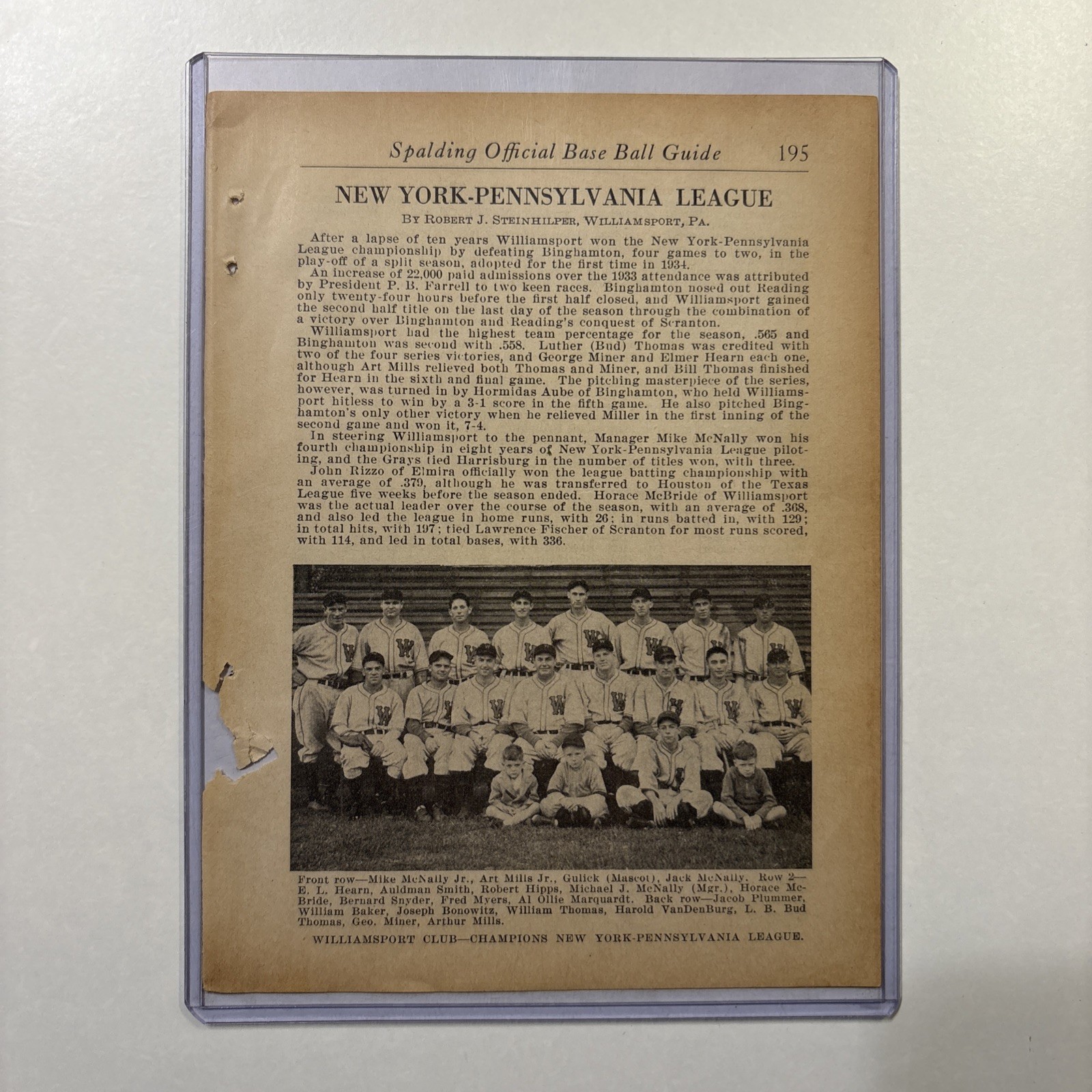 1934 Williamsport PA Baseball Team Picture Rare Antique League Champion 1934 Williamsport PA Baseball Team Picture Rare Antique League Champion
