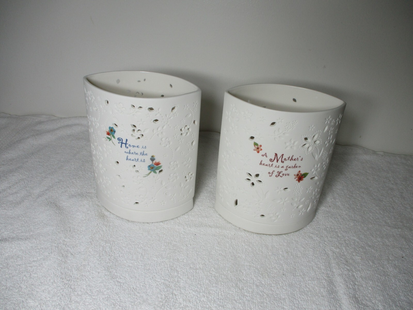 Pavilion Gift Company Fields of Joy Porcelain Luminary Candle Holder 71024 7102 Pavilion Gift Company Fields of Joy Porcelain Luminary Candle Holder 71024 7102