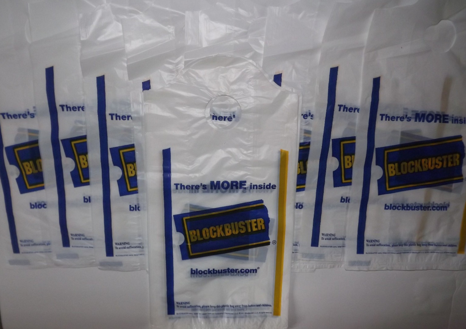 Lot Of 20 Vintage Blockbuster Video Store DVD VHS Plastic Shopping Bags Lot Of 20 Vintage Blockbuster Video Store DVD VHS Plastic Shopping Bags