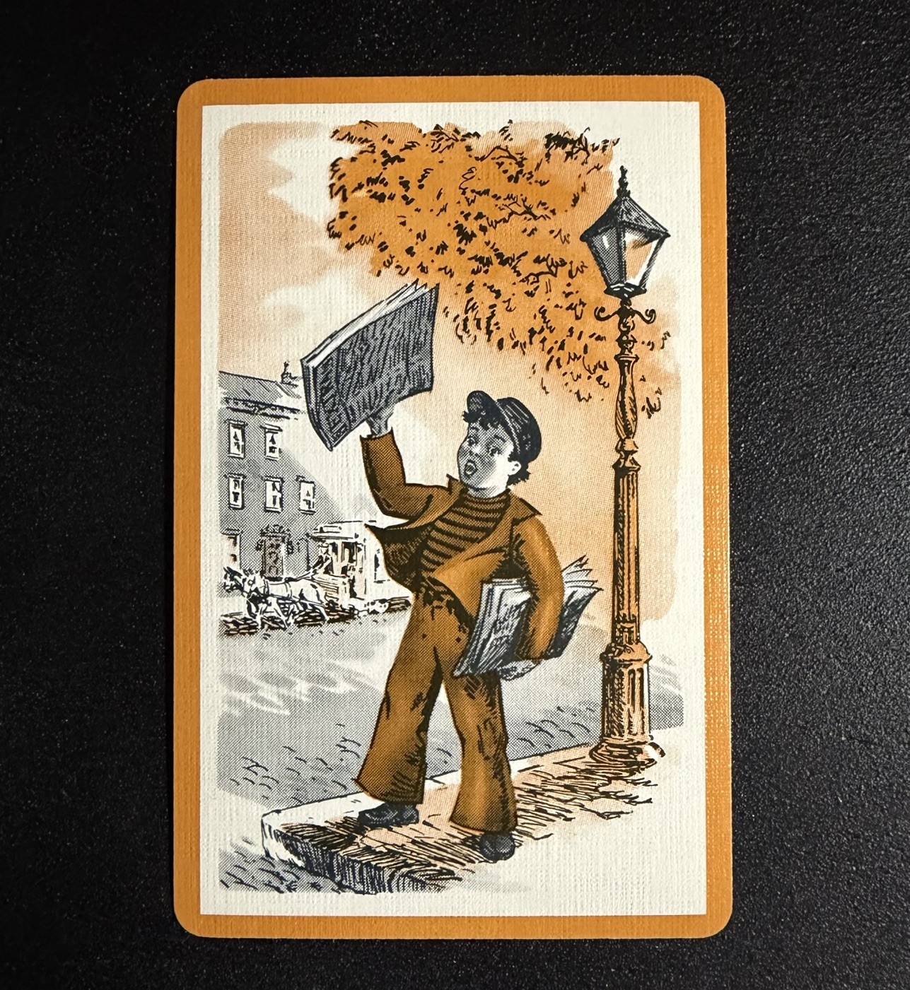 Paper Boy Single Swap Playing Card -c. 1950s (Linen)