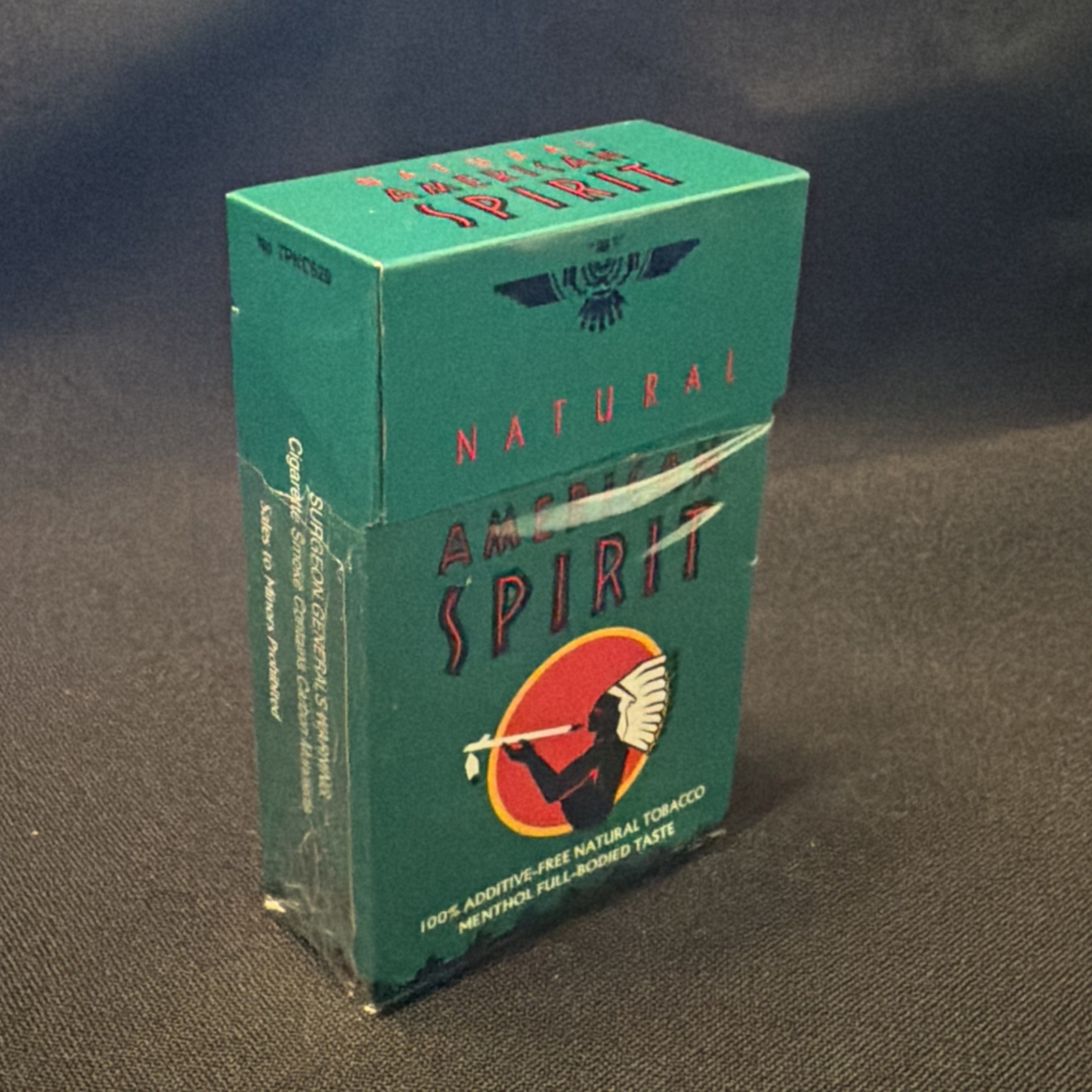 American Spirit Menthol Commemorative Pack Tin Dark Green Excellent Condition