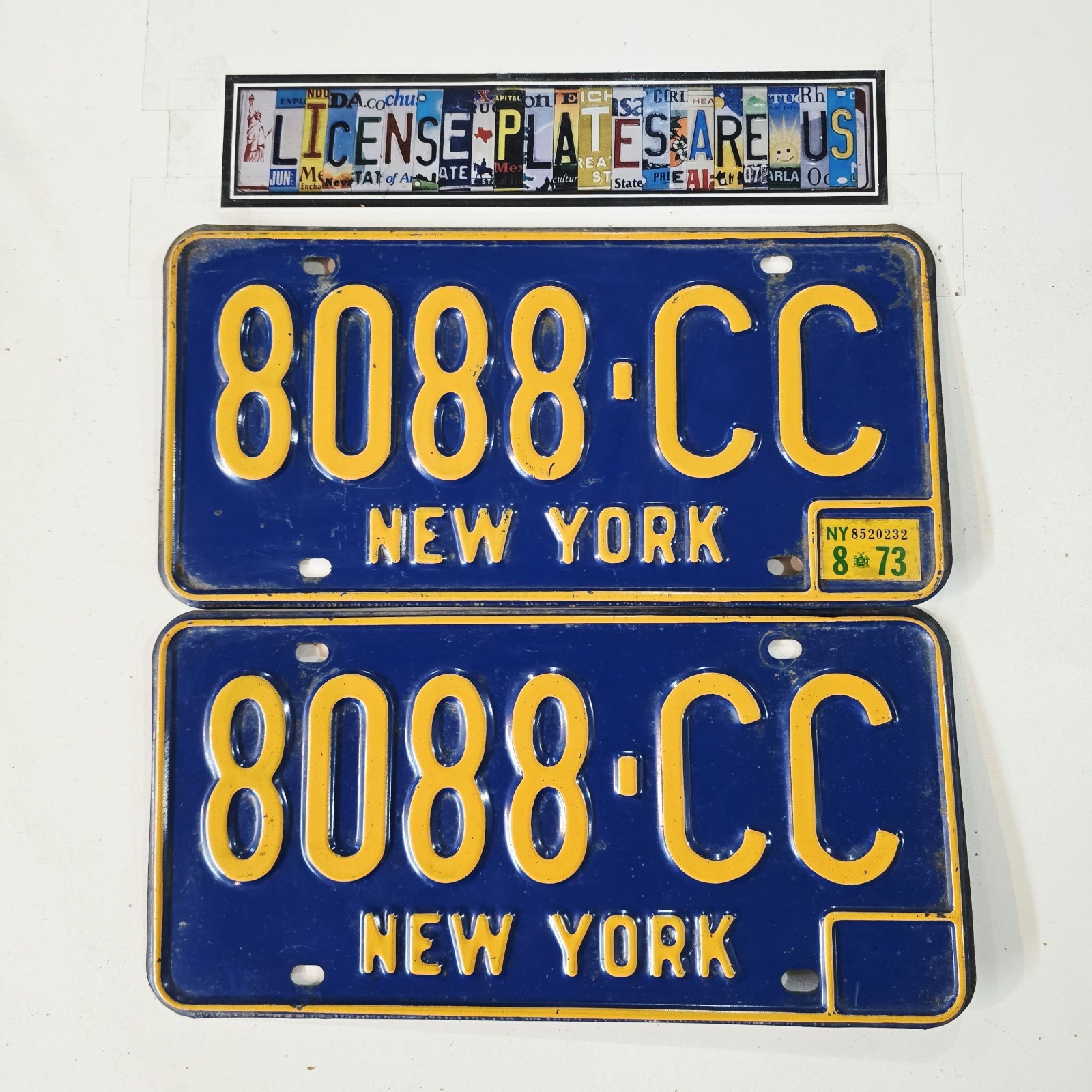 1973 New York License Plate Pair 🔥 Vintage Antique NY Tags 8088-CC 1973 New York License Plate Pair 🔥 Vintage Antique NY Tags 8088-CC