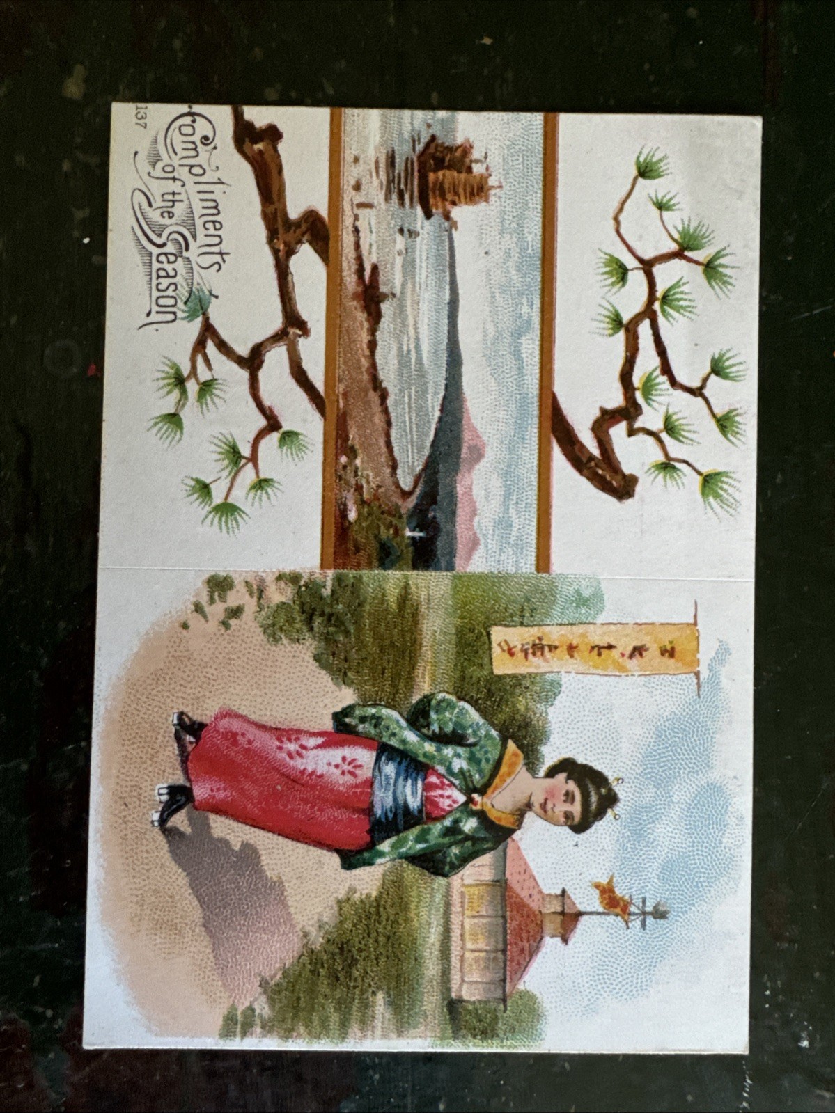 Chromolithograph Hector Store 1889 Calendar Trade Card Amazing Condition Antique Chromolithograph Hector Store 1889 Calendar Trade Card Amazing Condition Antique
