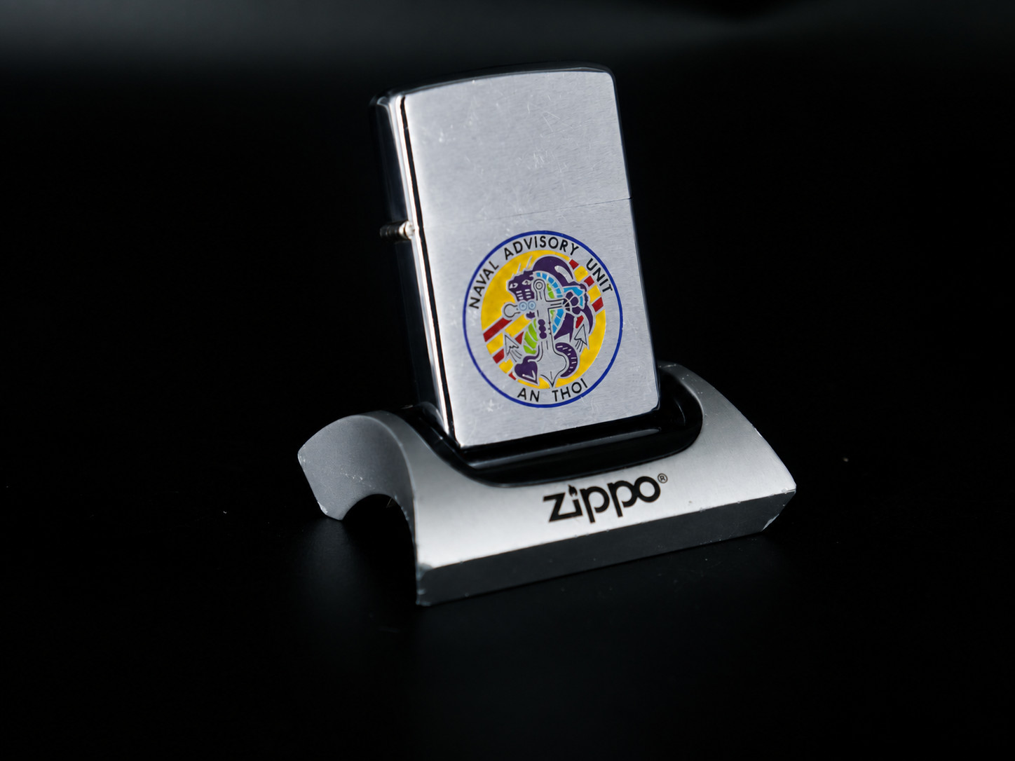 Vintage 1972 Zippo Naval Advisory Unit An Thoi Vietnam US Navy Lighter