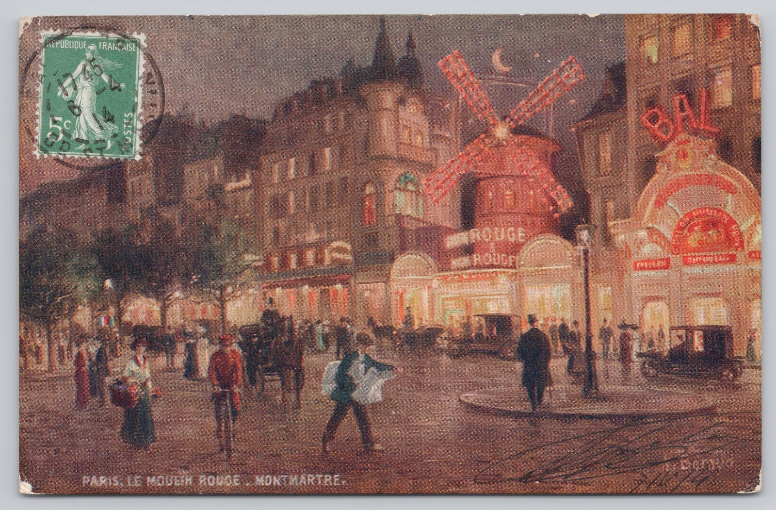 Raphael Tuck Oilette Paris Moulin Rouge Montmartre France Postcard Raphael Tuck Oilette Paris Moulin Rouge Montmartre France Postcard