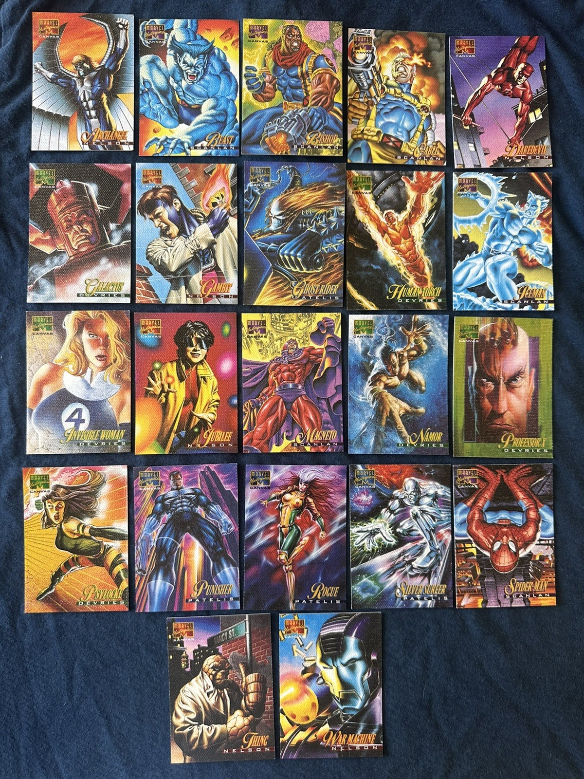 1995 Marvel Masterpieces CANVAS Chase Insert COMPLETE Set - 22 cards 1995 Marvel Masterpieces CANVAS Chase Insert COMPLETE Set - 22 cards